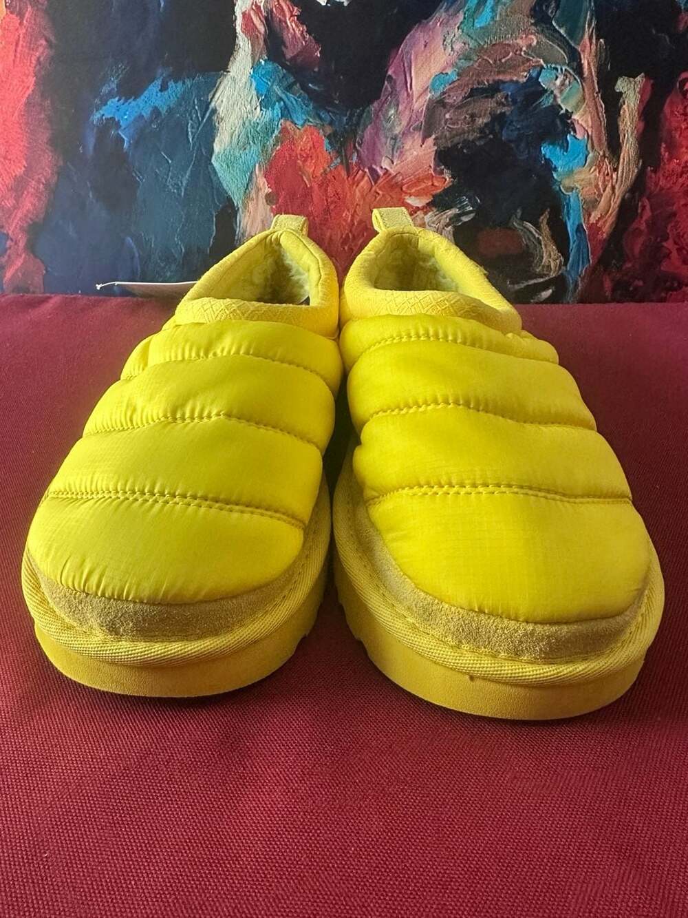 No.10 Ugg Tasman Lta Slippers Size 7 Canary Yellow Puffer Mules